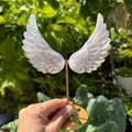 Aura Selenite Angel Wings With Stand