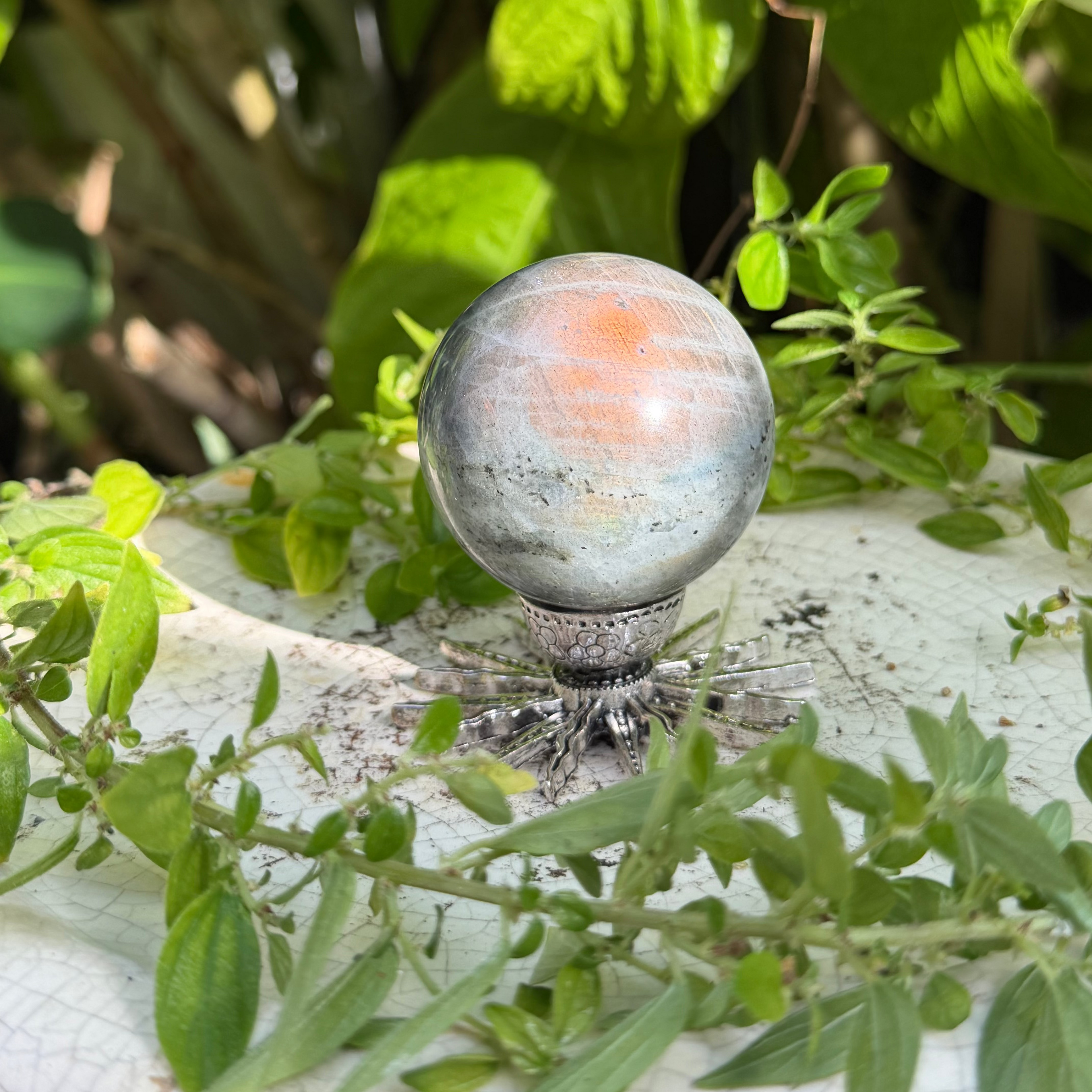 Labradorite Sunset Flash Spheres