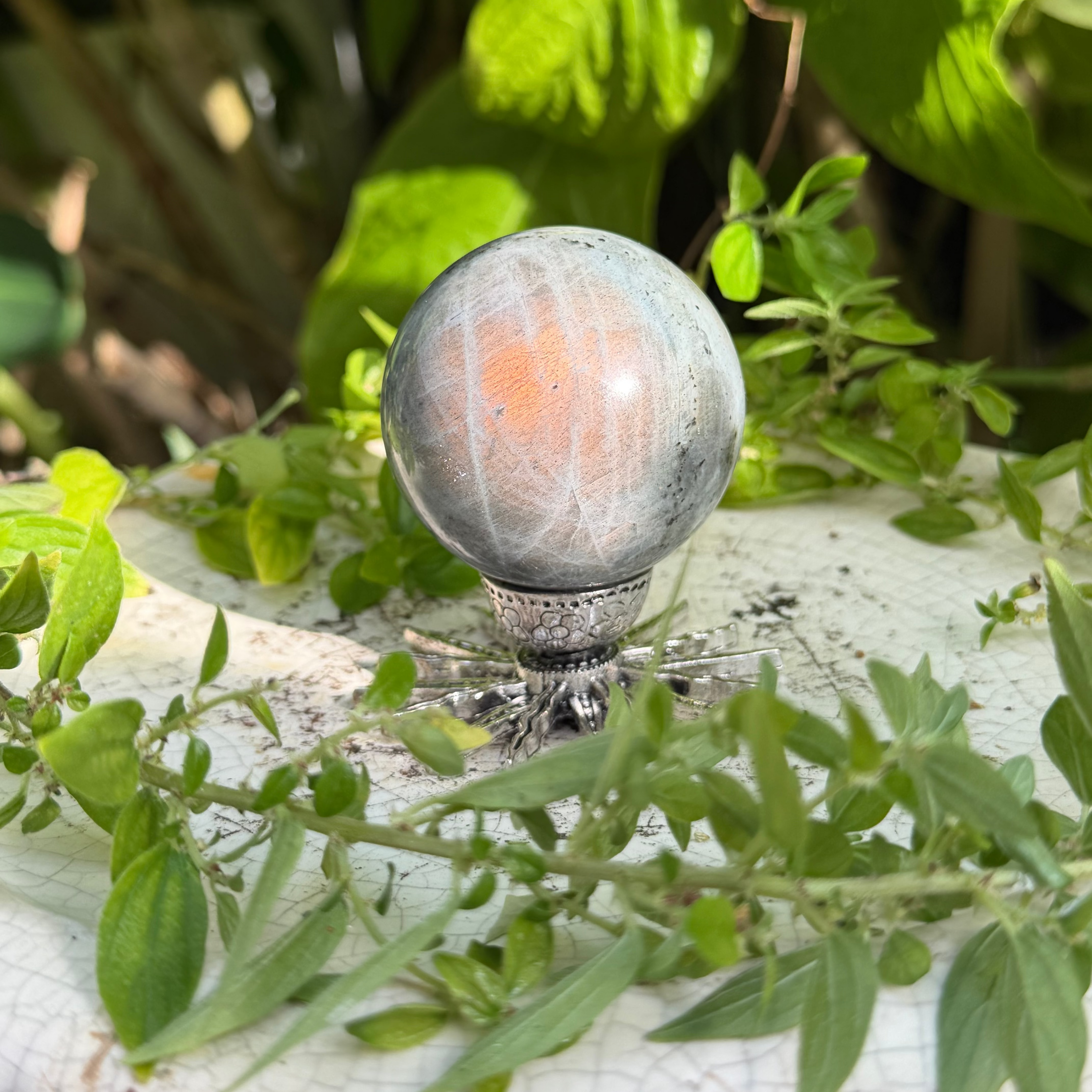 Labradorite Sunset Flash Spheres