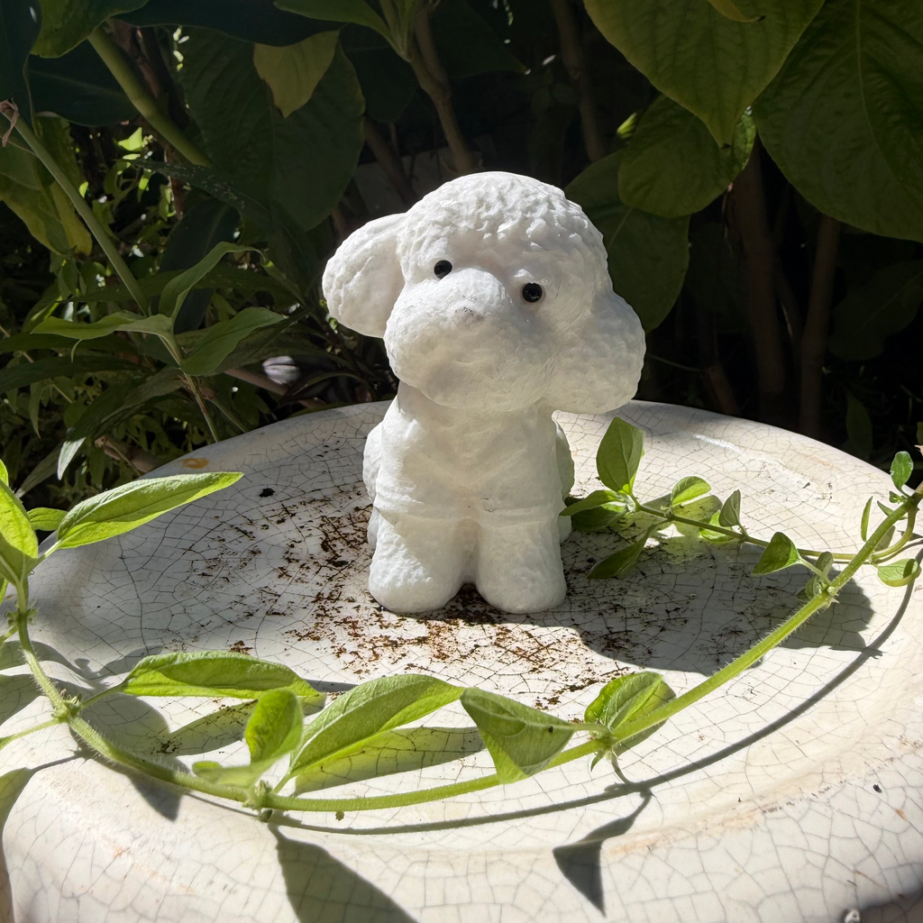 White Jade Dog (Poodle) Carving