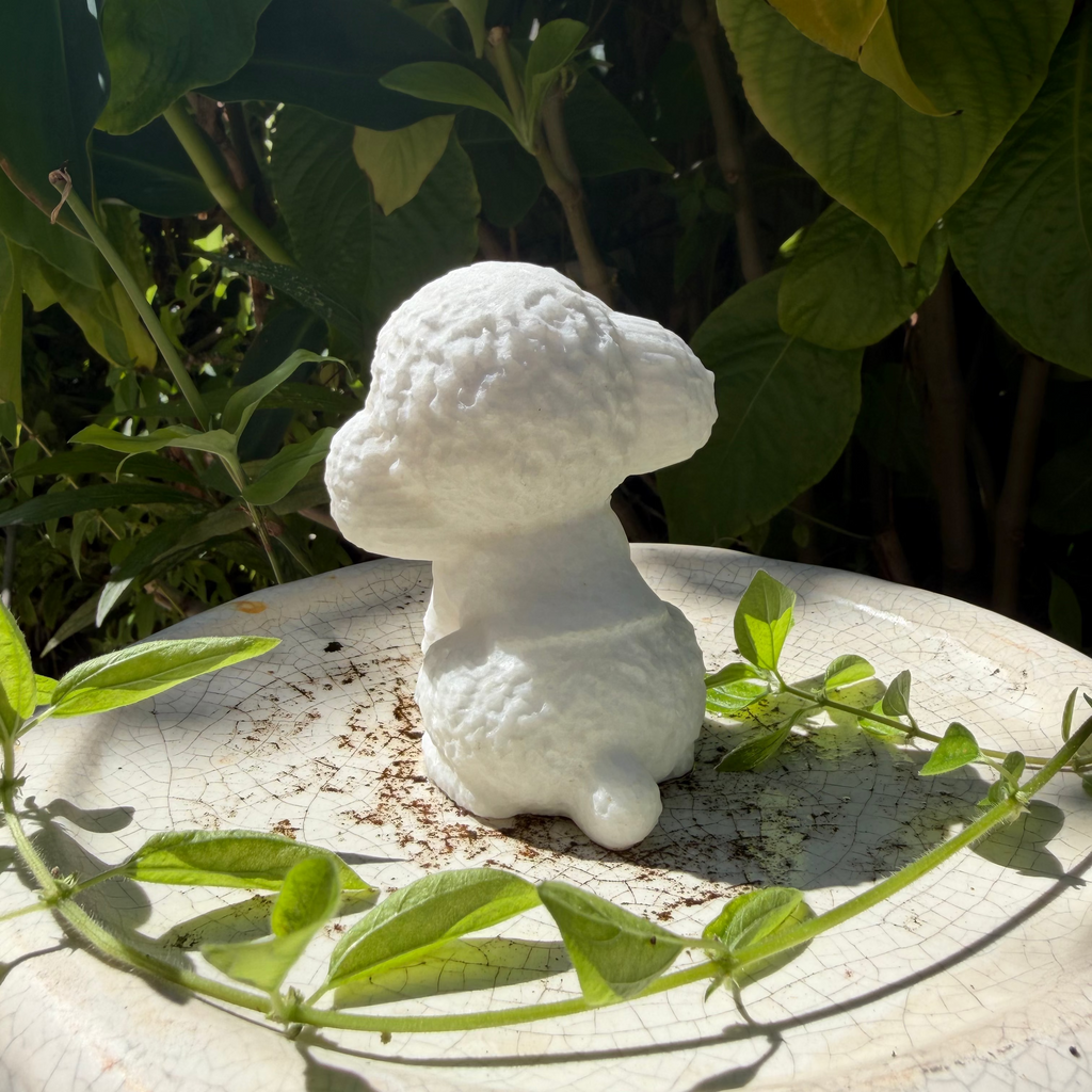 White Jade Dog (Poodle) Carving