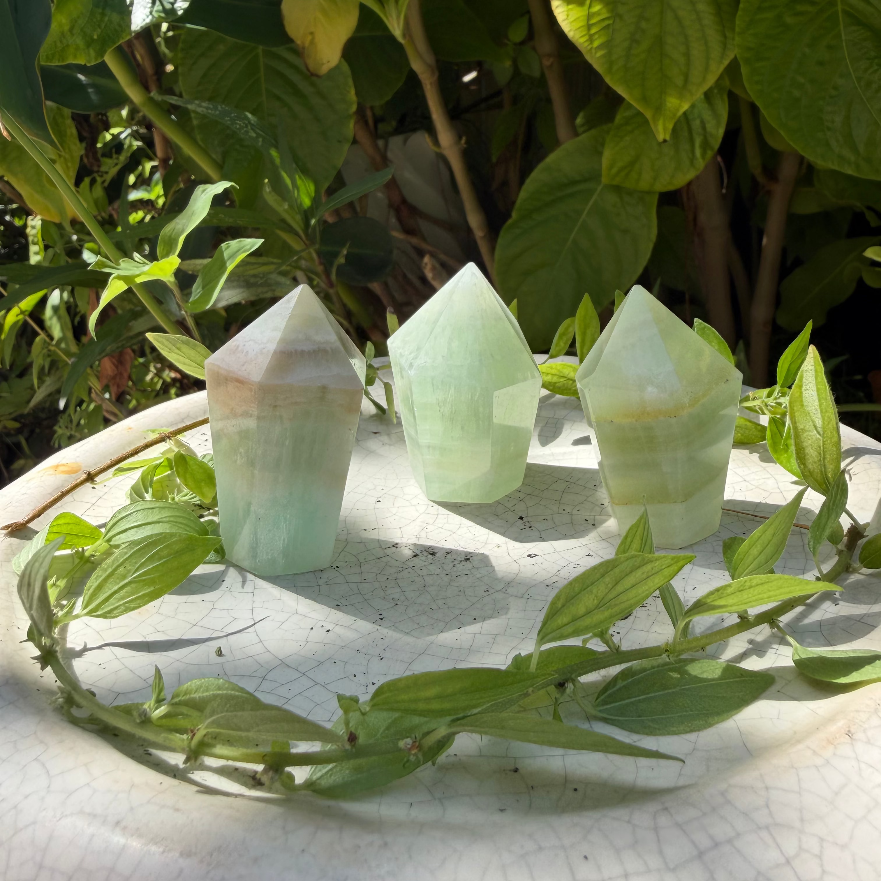 Green Calcite Points