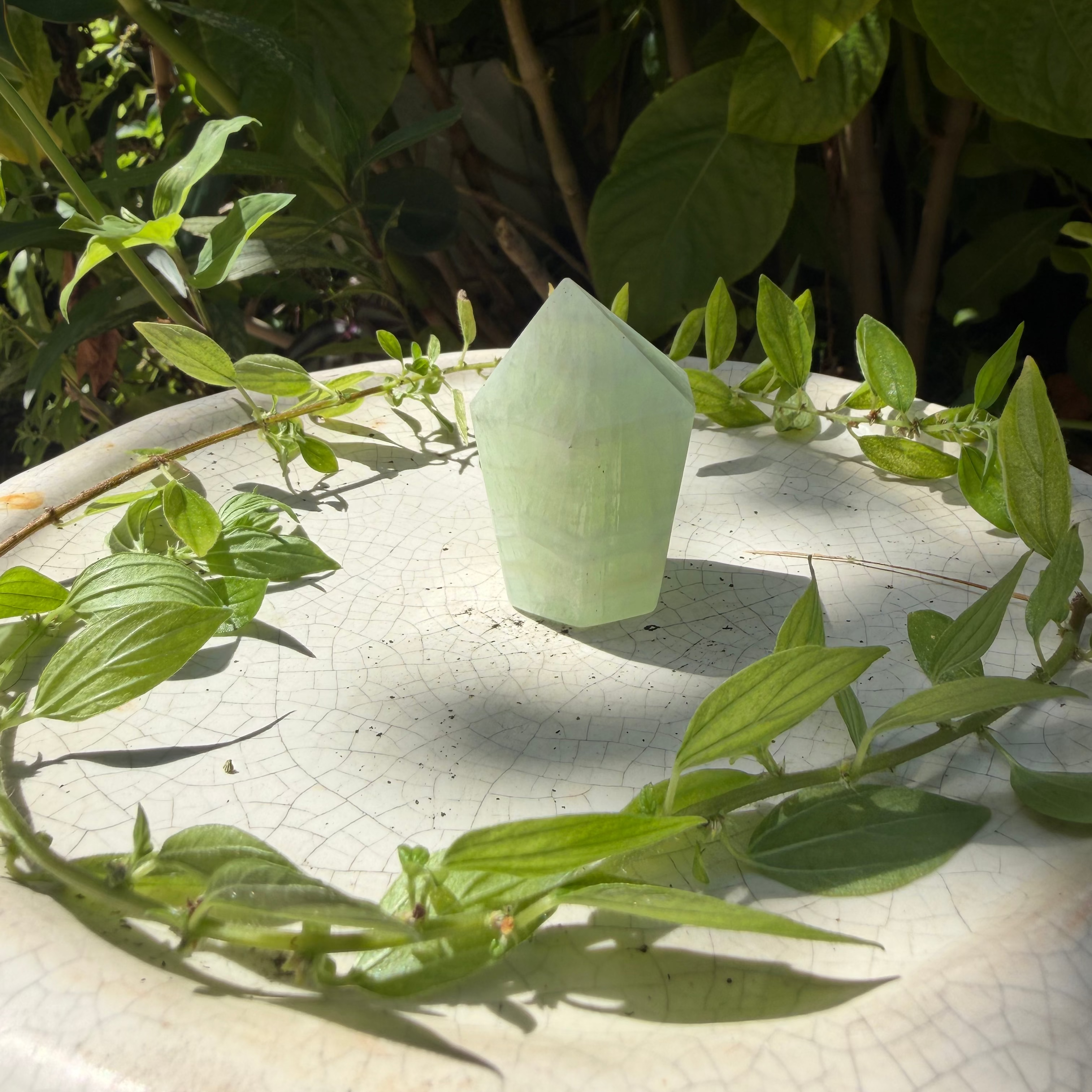 Green Calcite Points