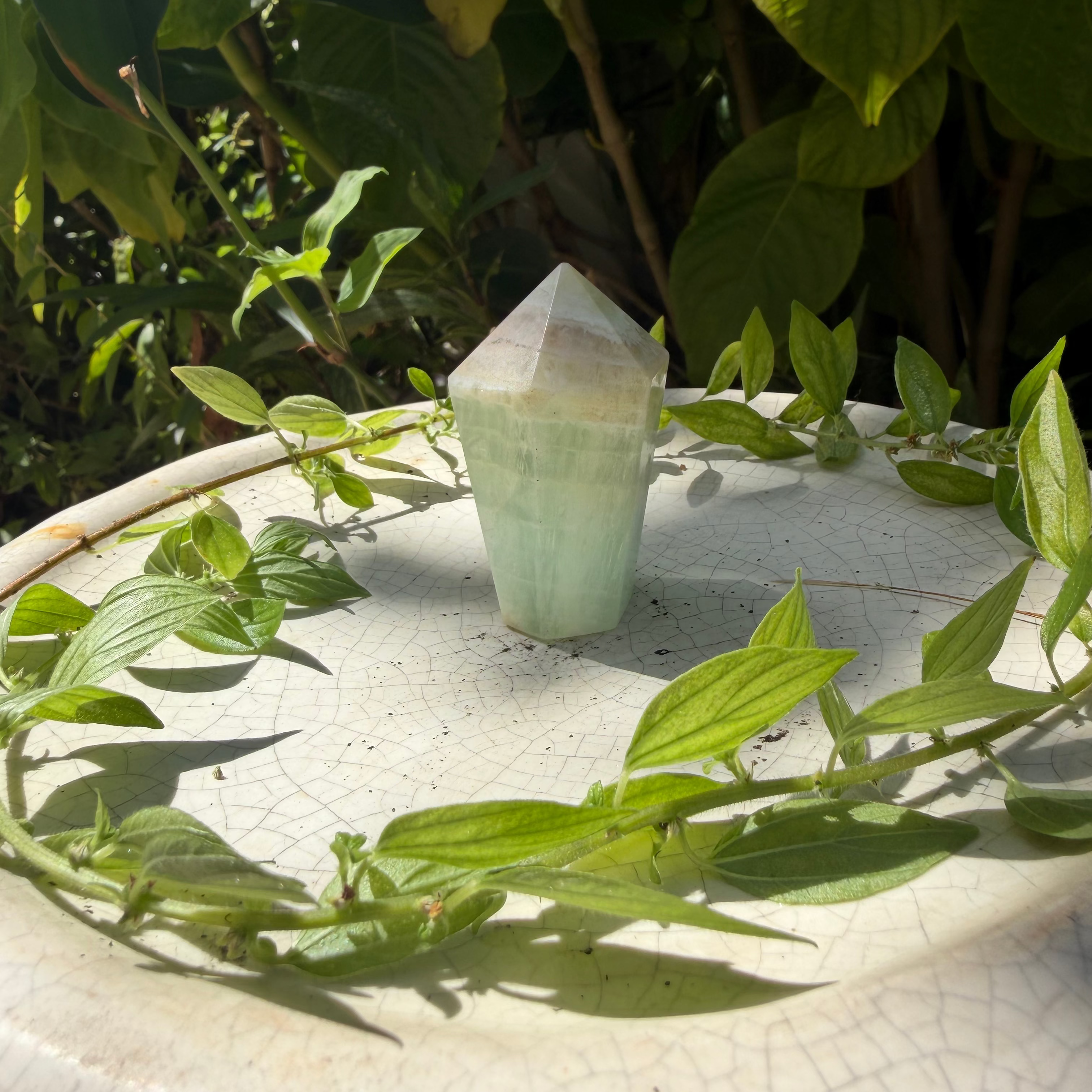 Green Calcite Points