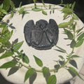 Silver Sheen Obsidian Angel Carving