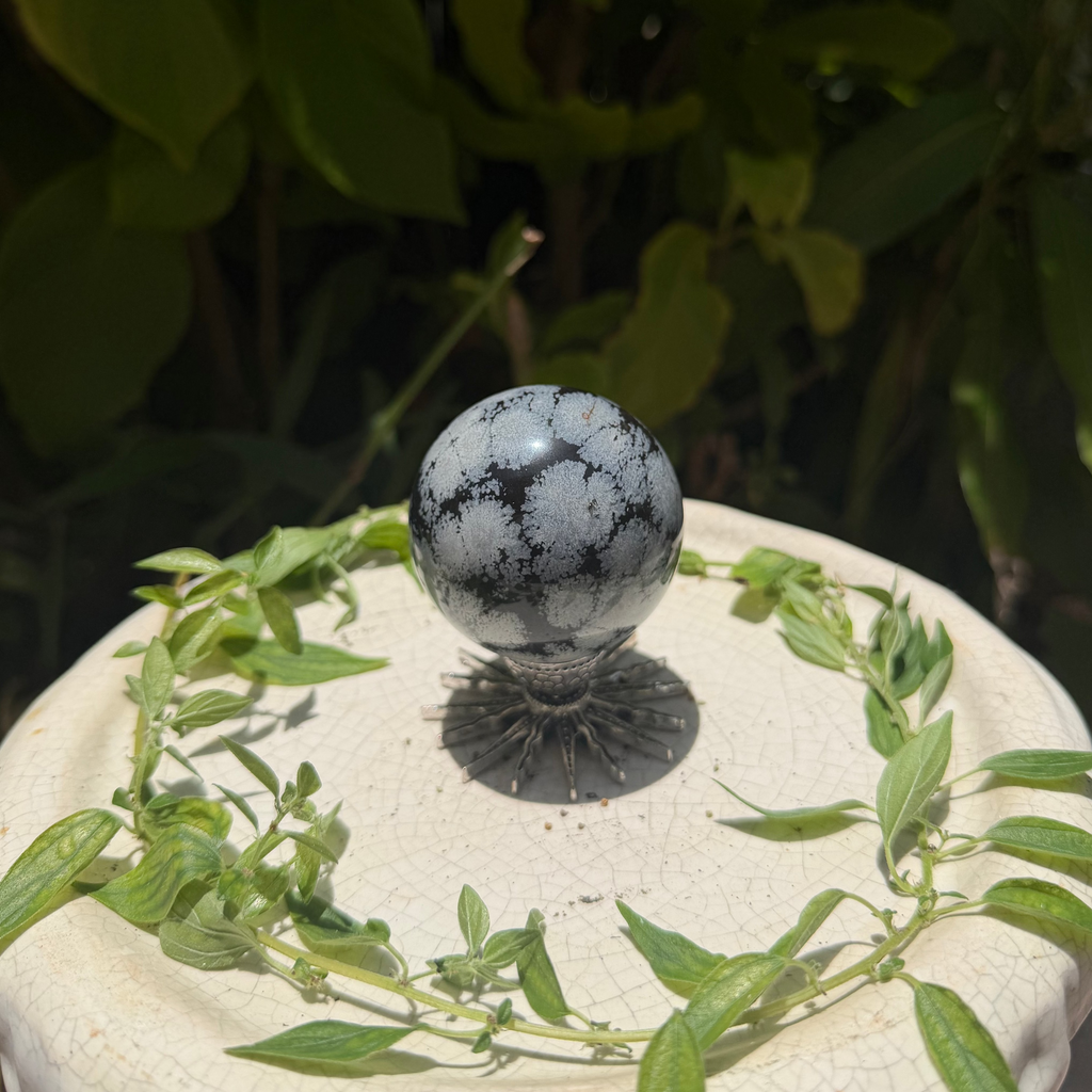 Snowflake Obsidian Sphere