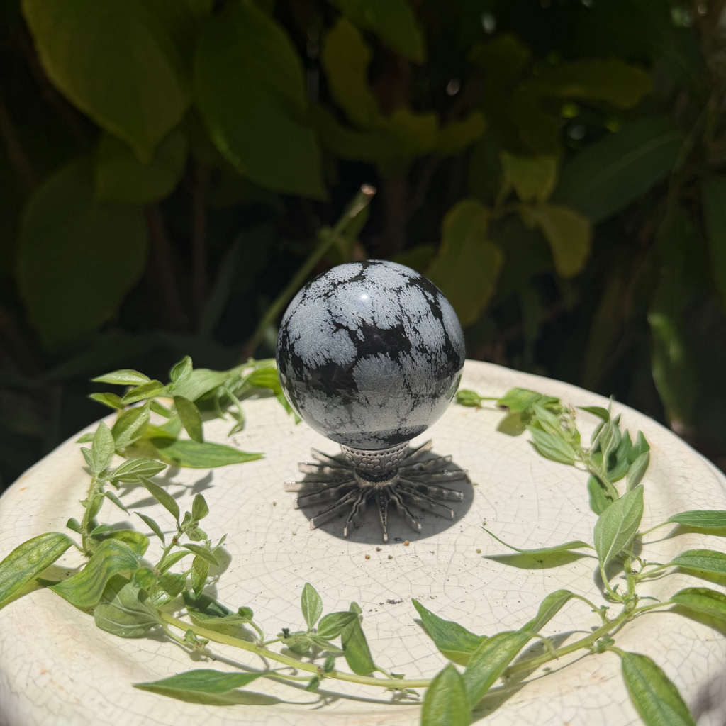 Snowflake Obsidian Sphere