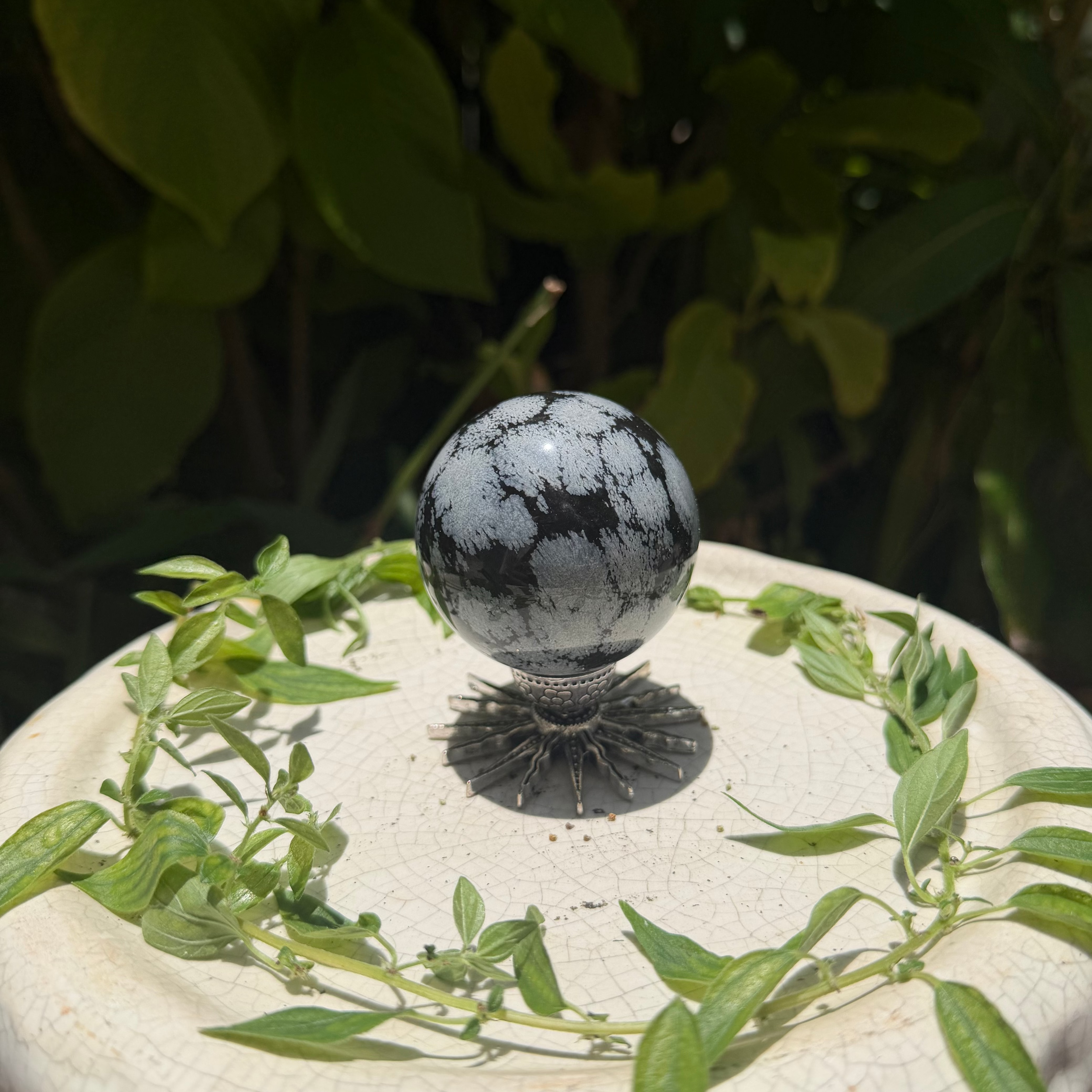 Snowflake Obsidian Sphere