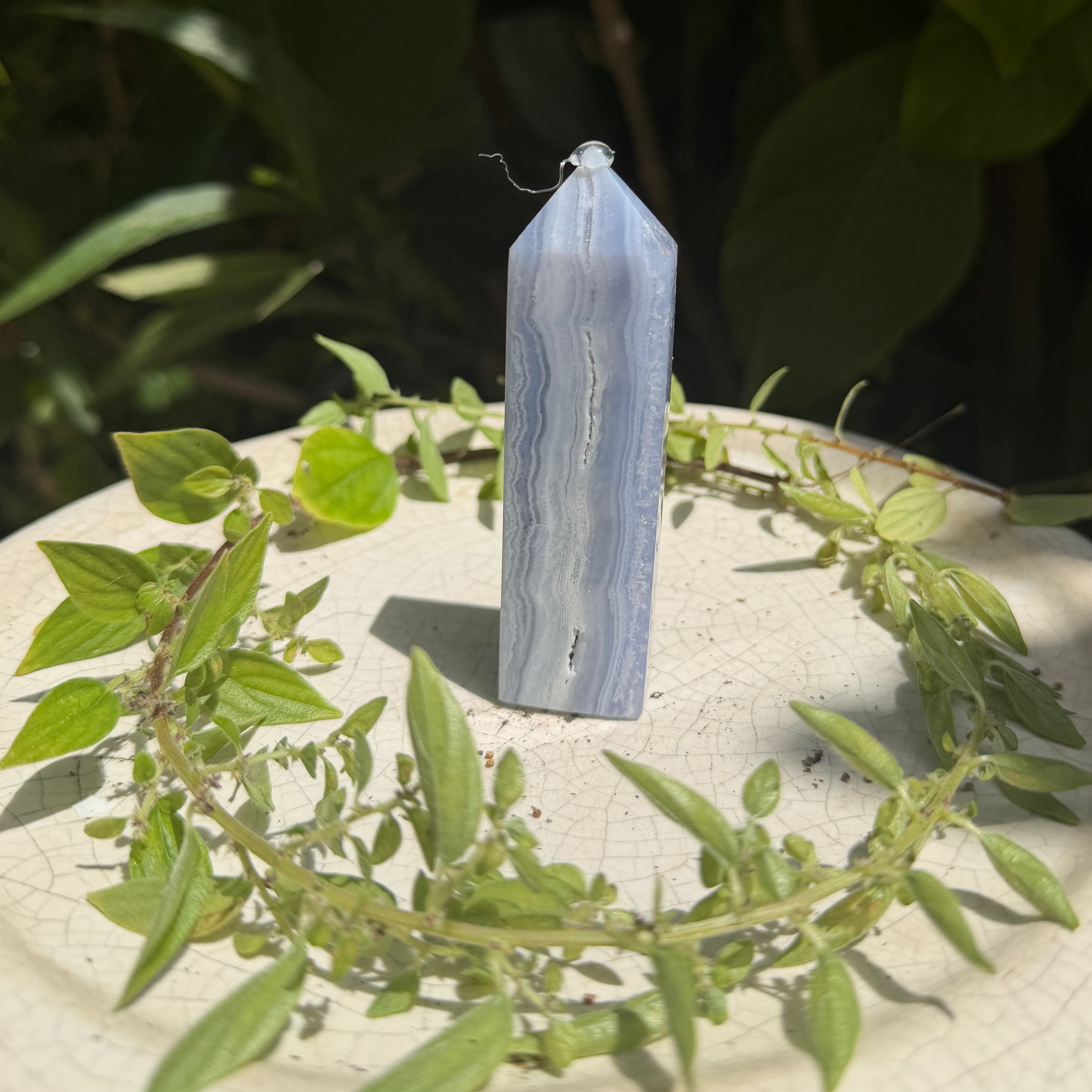 Crazy Blue Lace Agate Tower (Polished)