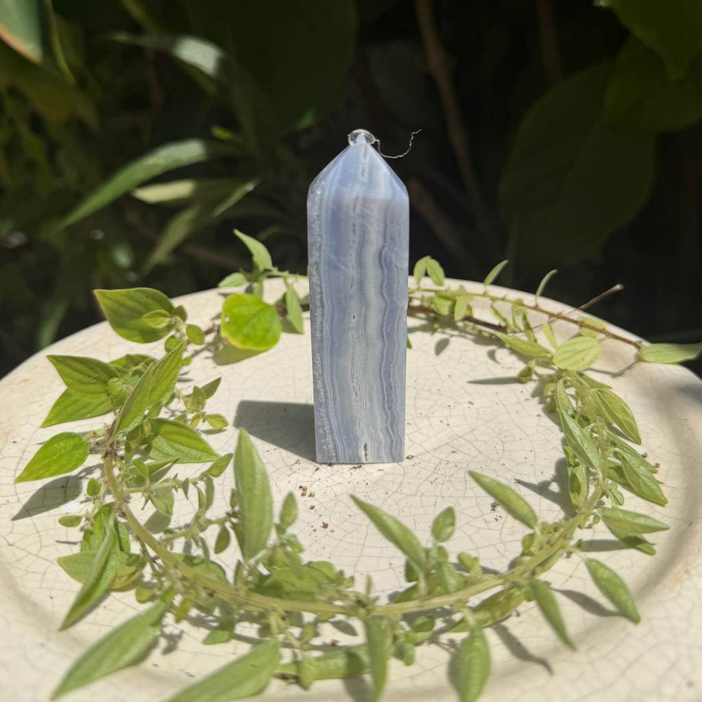 Crazy Blue Lace Agate Tower (Polished)