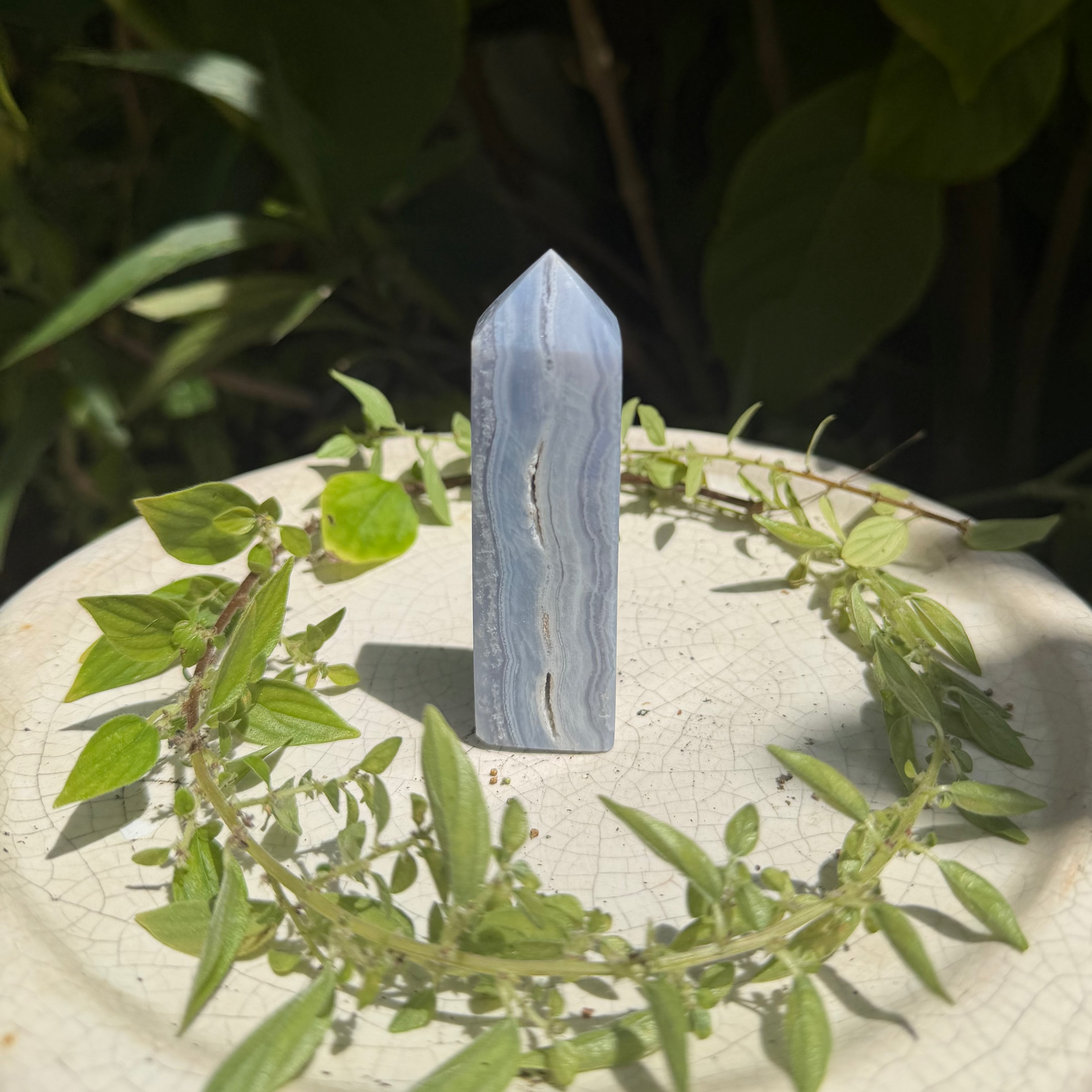 Crazy Blue Lace Agate Tower (Polished)