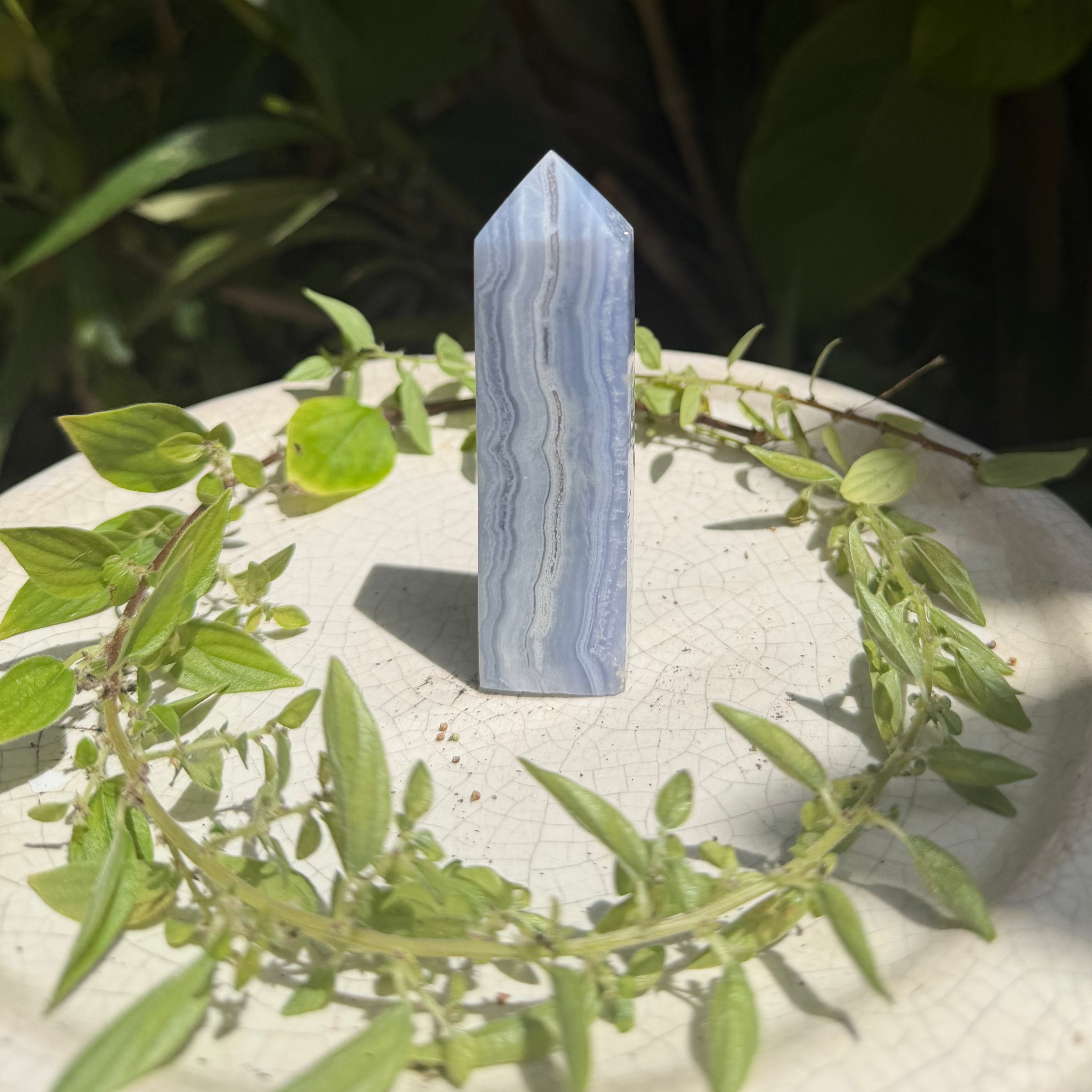 Crazy Blue Lace Agate Tower (Polished)