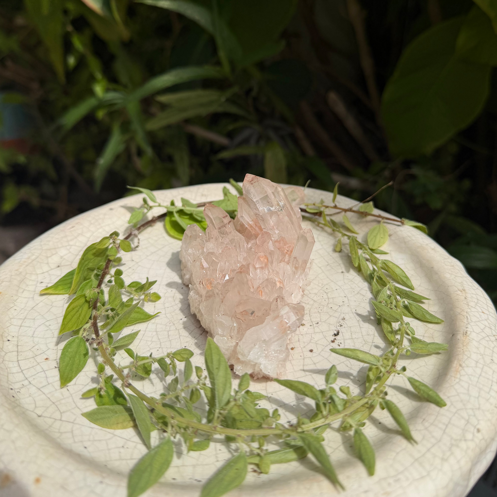 Raw Pink Himalayan Quartz Cluster